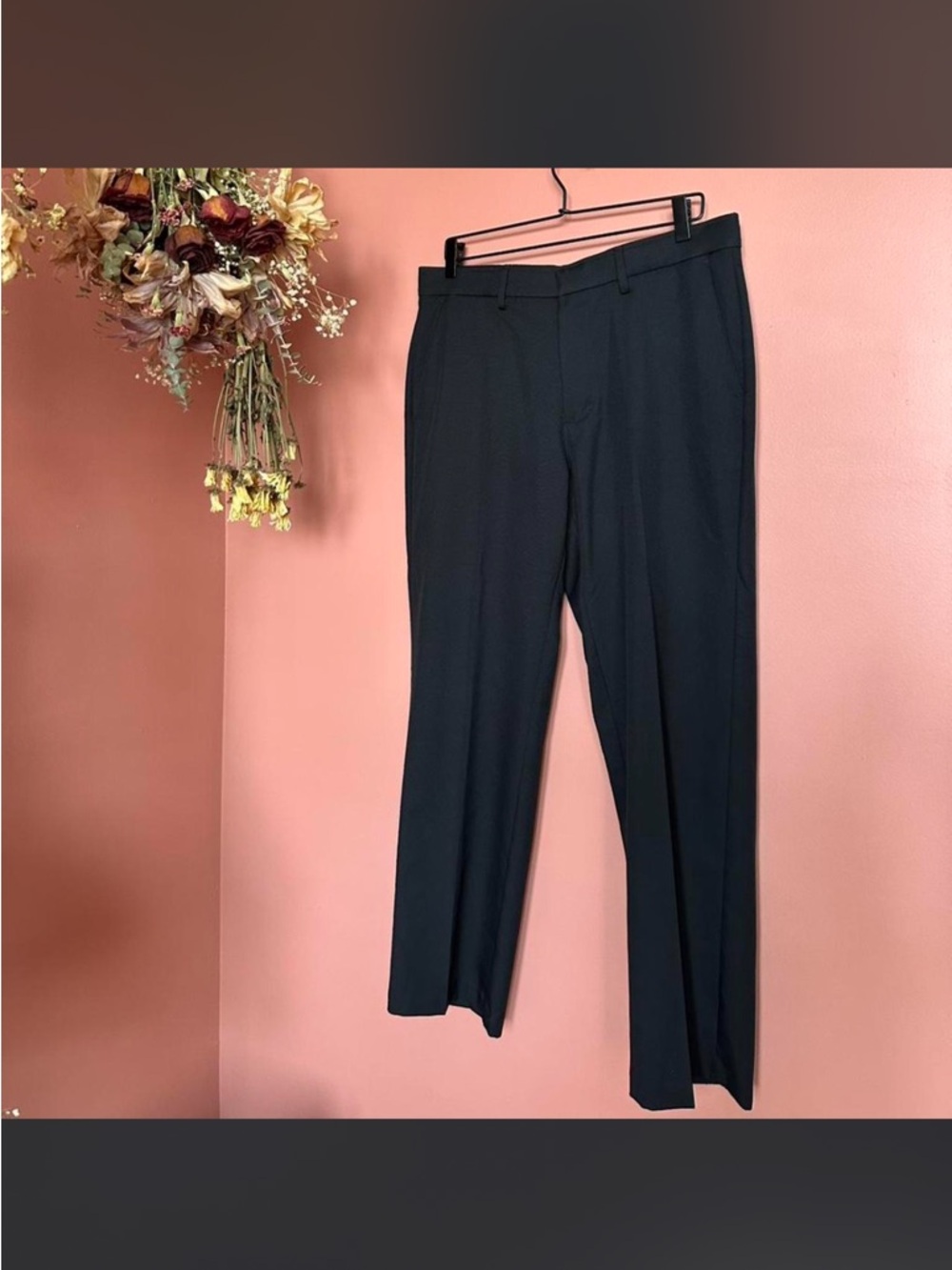 Haggar Black Straight Fit Dress Pants